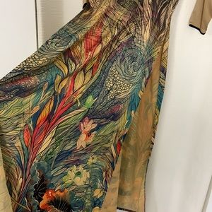 Vintage 70s/80s High Neck Floor Length Side Slit Top - no tag